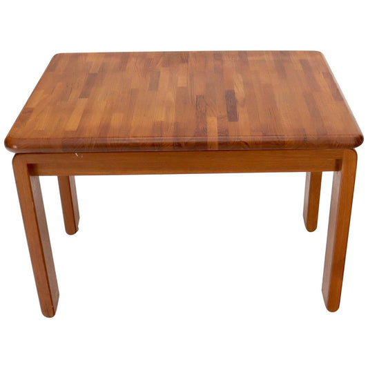 EstablishedLines Midcentury Danish Modern Solid Teak Side End Table Stand
