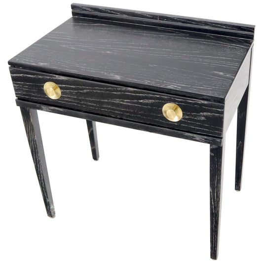 EstablishedLines Cerused Oak Black and White Small One Drawer Console Writing Table Desk