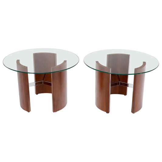 EstablishedLines Pair of Radius Round End Side Tables