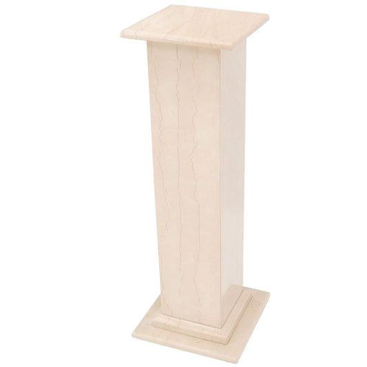 EstablishedLines Pale Pink to White Marble Square Pedestal Stand