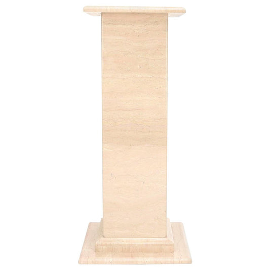 EstablishedLines Square Light Pink Marble Pedestal