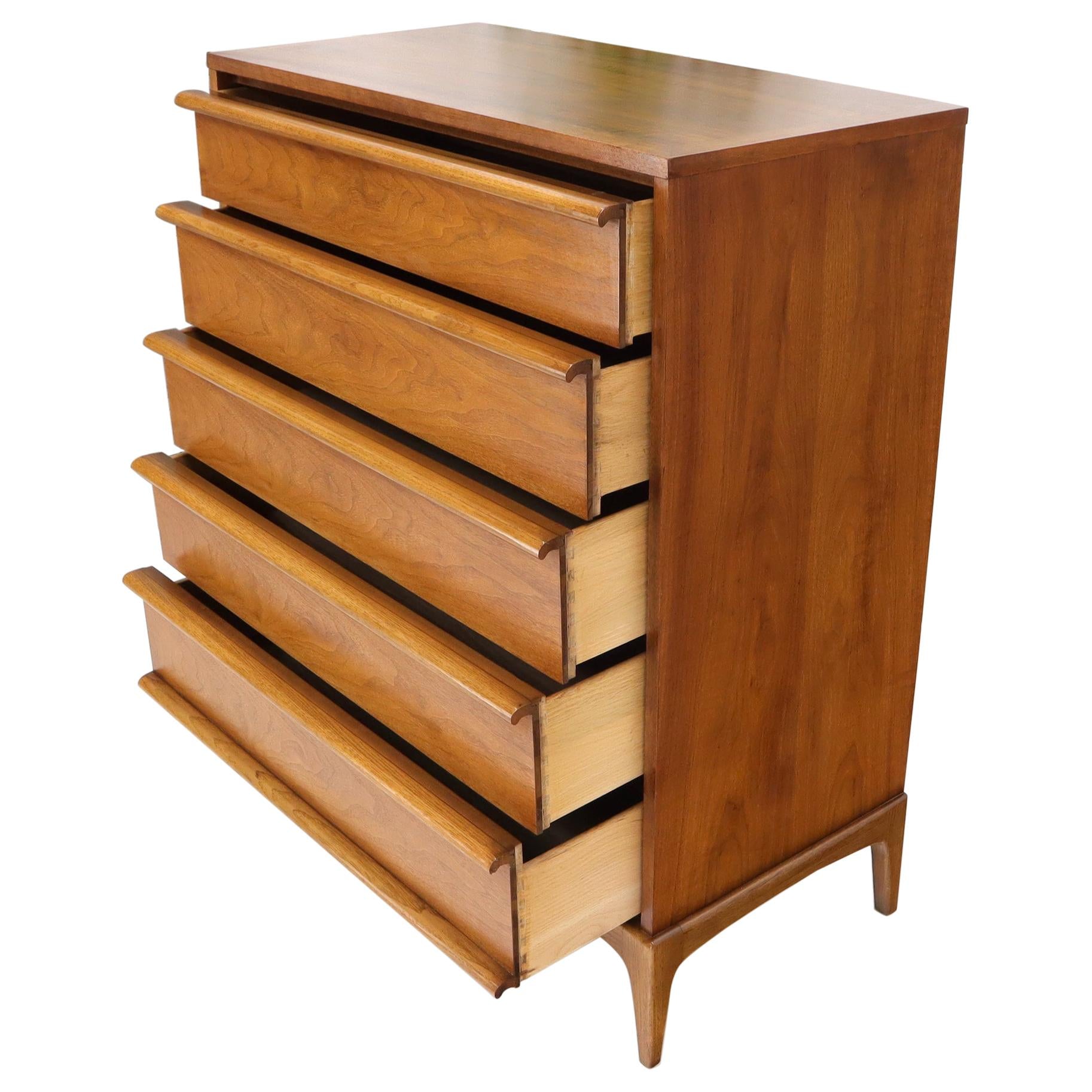 EstablishedLines Super Clean Light American Walnut High Chest of Drawers