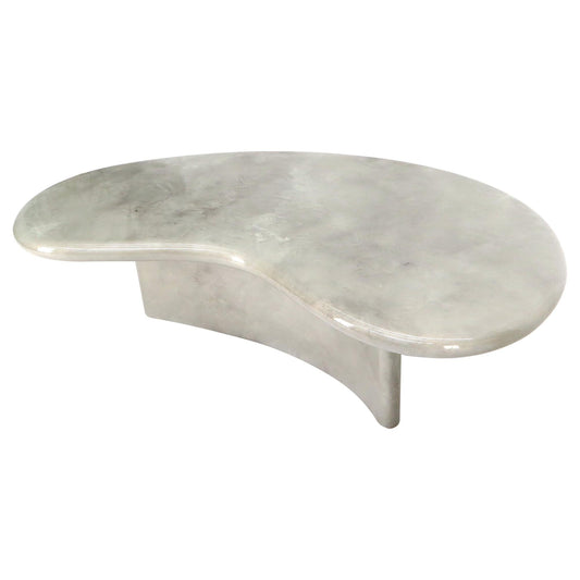 EstablishedLines Organic Kidney Shape Faux Marble Finish Coffee Table