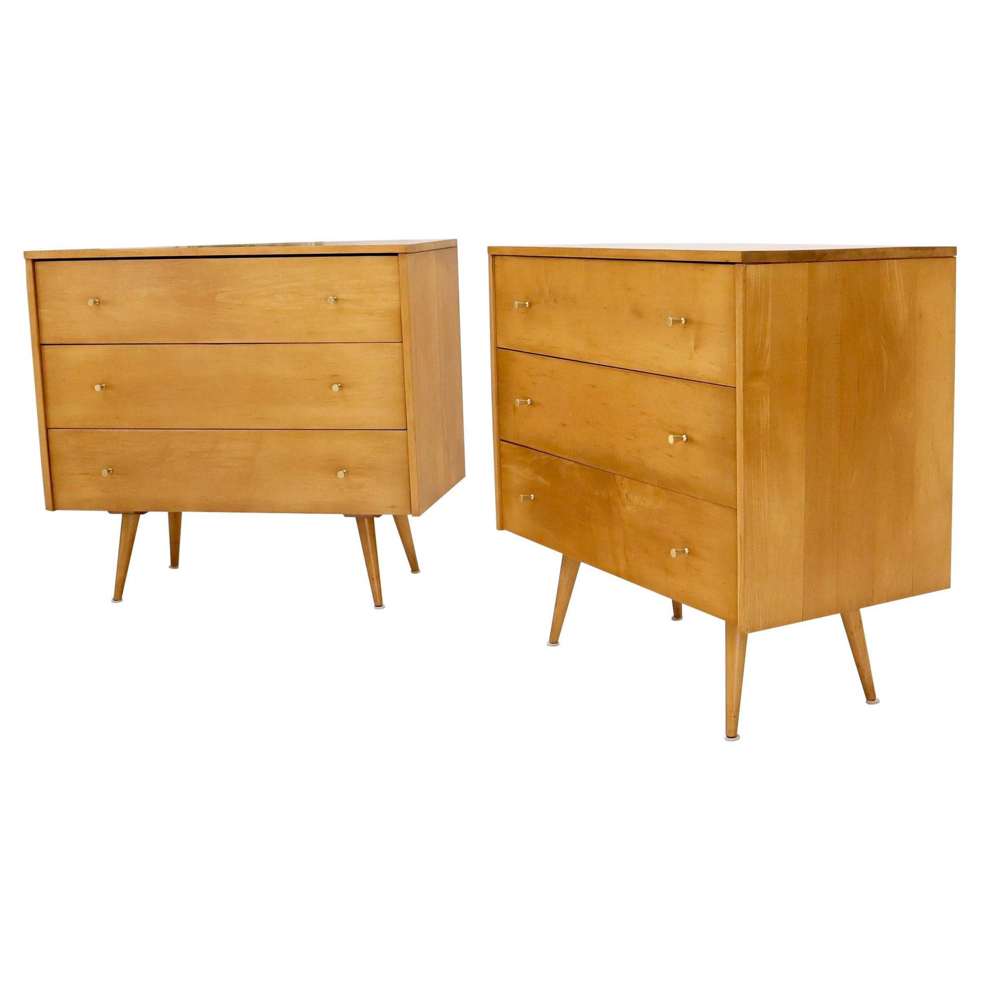 EstablishedLines Pair of Refinished Paul McCobb Three Drawers Dressers Planner Group Tapered Legs