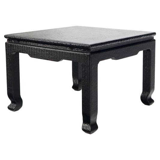 EstablishedLines Mid-Century Modern Cloth Wrapped Square Side End Table