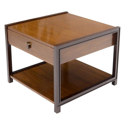 EstablishedLines Dunbar Square Two Tier End Side Table Mid-Century Modern American Walnut