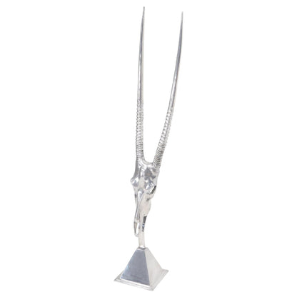 EstablishedLines Vintage Arthur Court Tall Sculpture of a Gazelle in Polished Aluminum