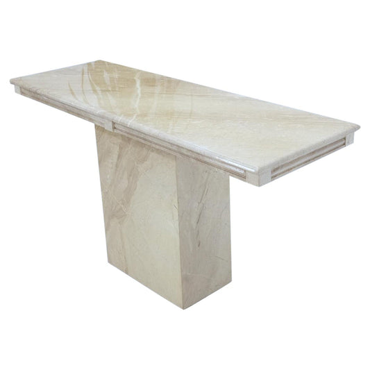 EstablishedLines Polished Travertine Five Feet Long Wall Console Sofa Table