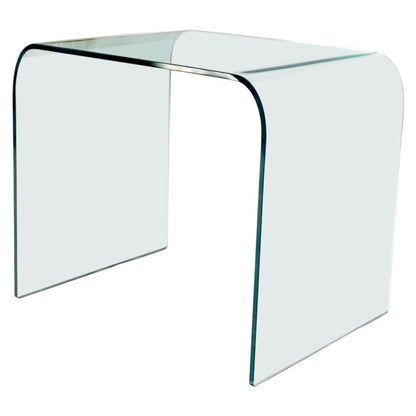 EstablishedLines Italian Mid-Century Modern Bent Glass End Table Stand