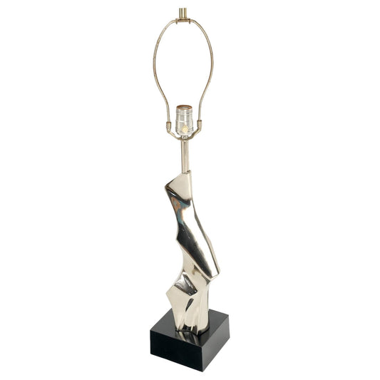 EstablishedLines Abstract Polished Metal Chrome Table Lamp in Style of Picasso