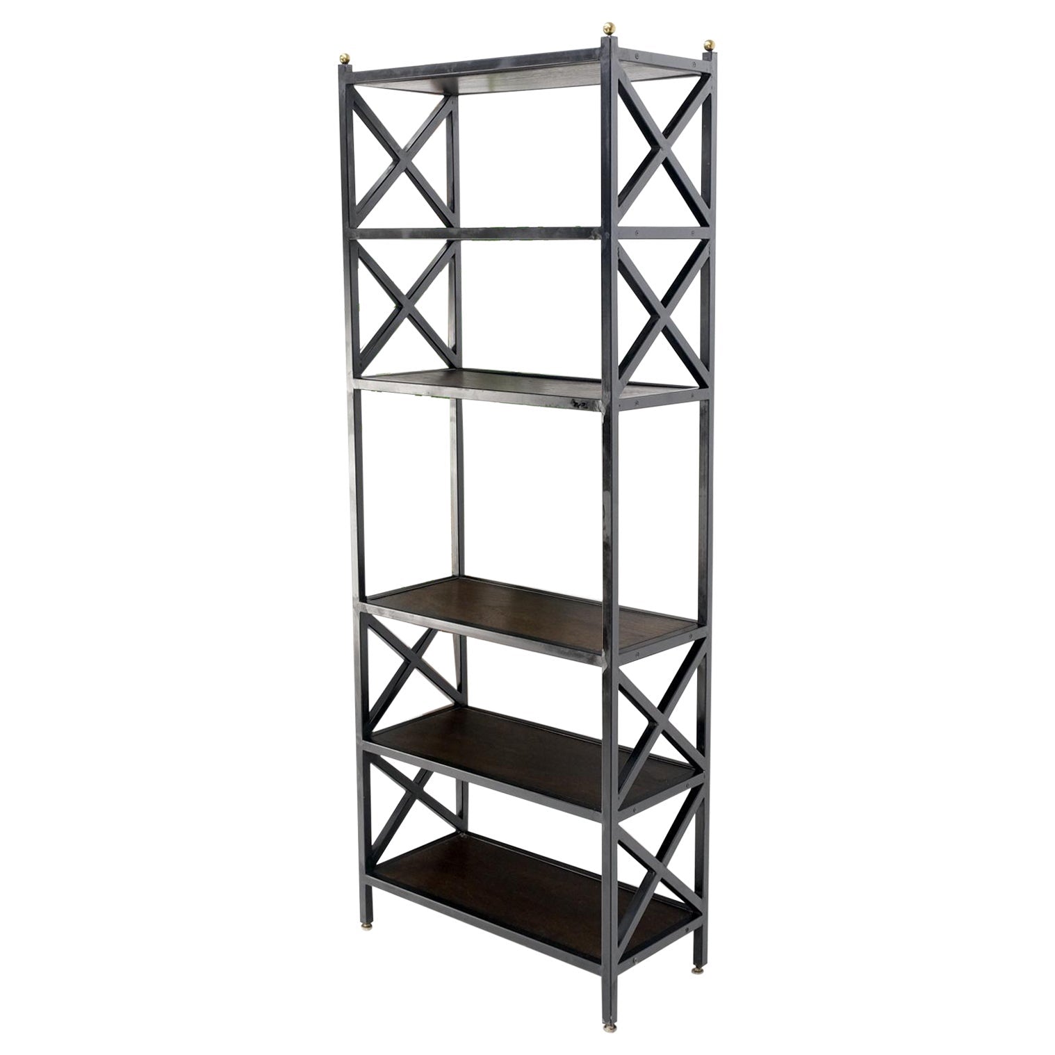 EstablishedLines Metal X Shape Base Six Tier Shelves Etagere
