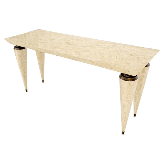 EstablishedLines Mid-Century Modern Tessellated Stone Rectangle Console Sofa Table