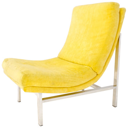EstablishedLines Mid-Century Modern Aluminum Frame Scoop Seat Lounge Chair Baughman Decor