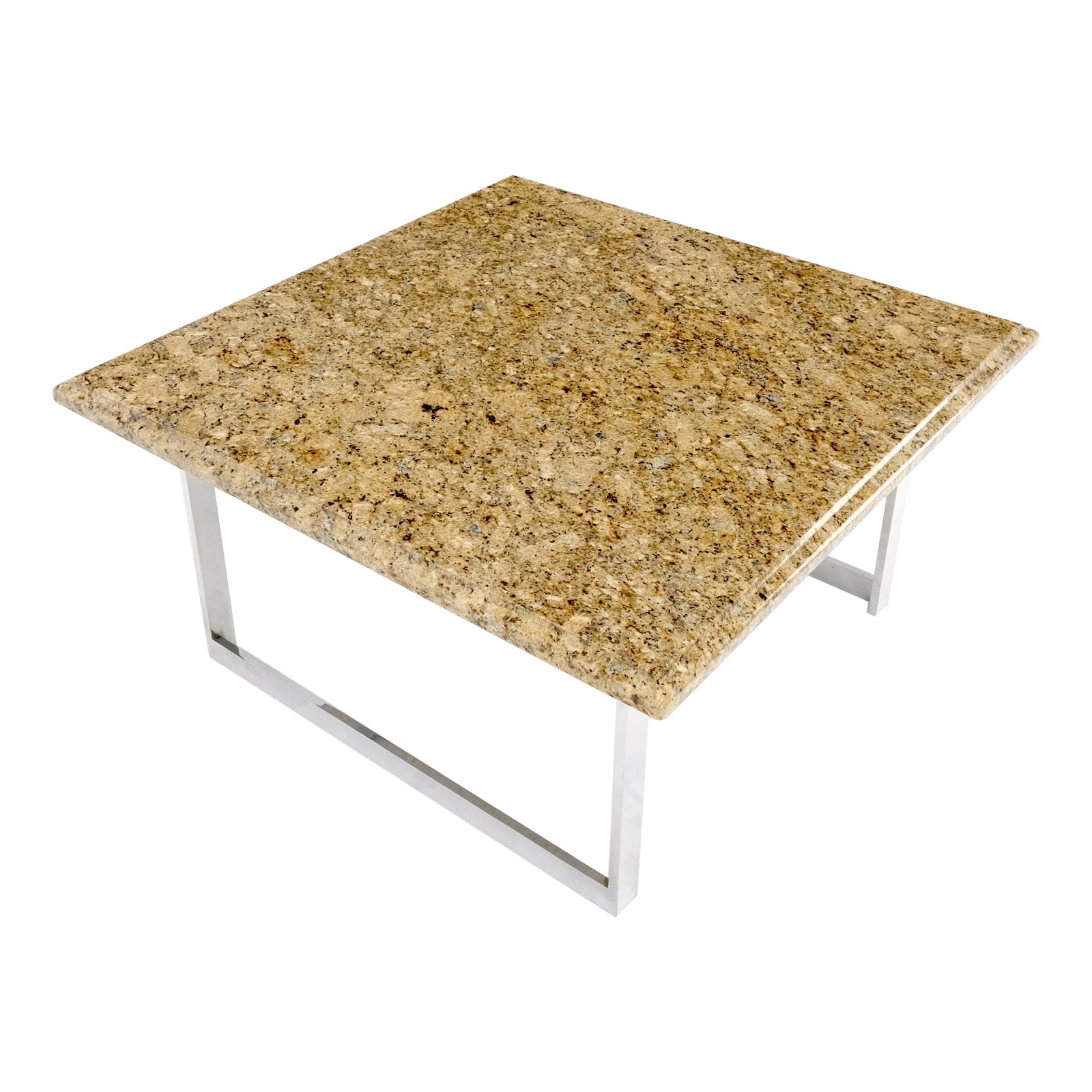 EstablishedLines Mid Century Square Granite Top Chrome Base Occasional Coffee Side End Table MINT