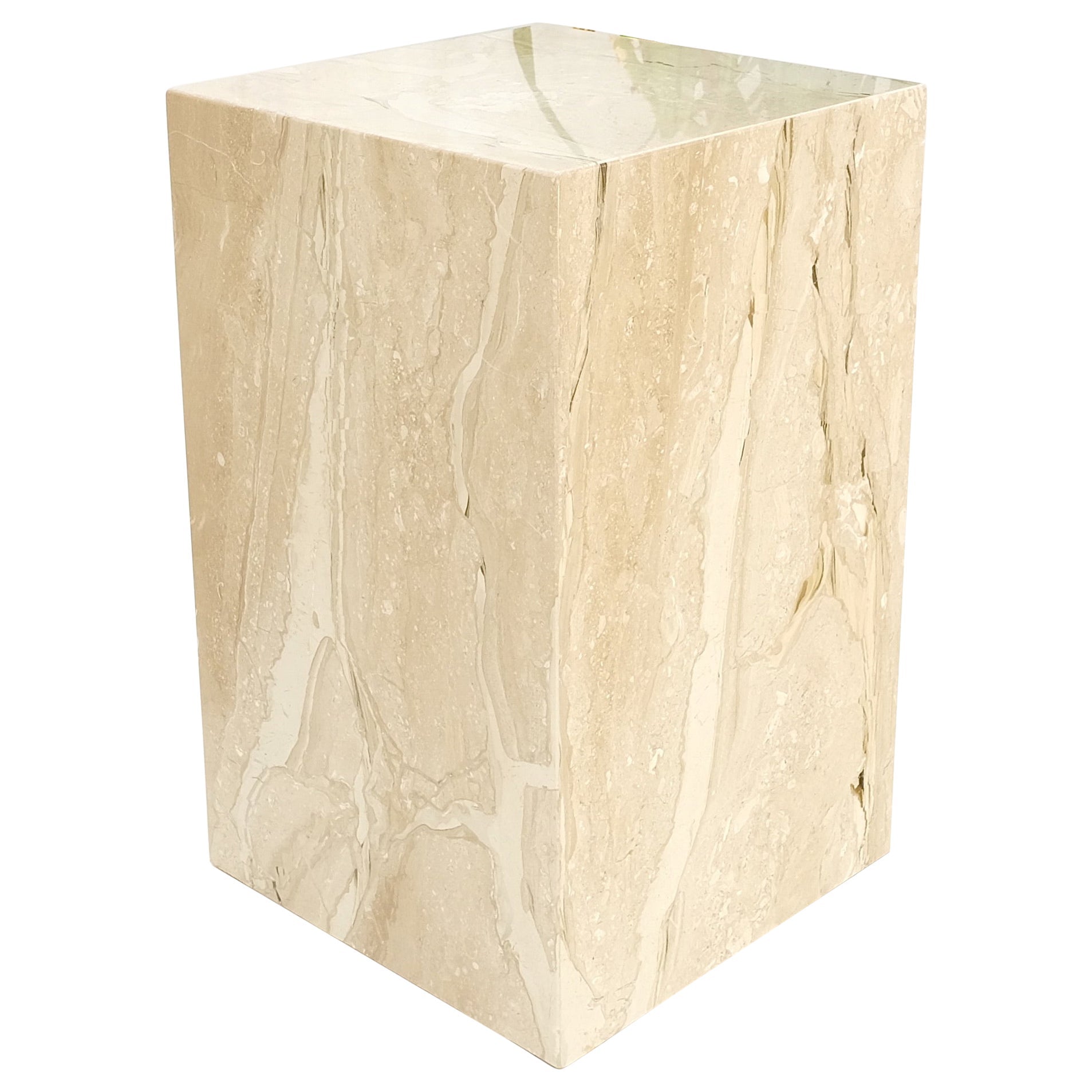 EstablishedLines Mid Century Modern 18x18" Square 29" Tall White Marble Pedestal MINT!