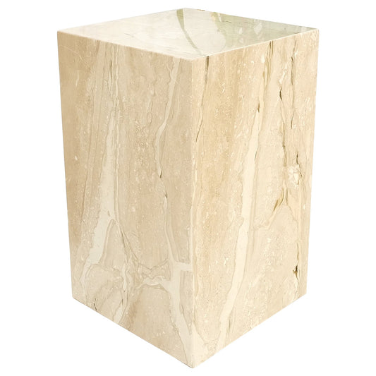 EstablishedLines Mid Century Modern 18x18" Square 29" Tall White Marble Pedestal MINT!
