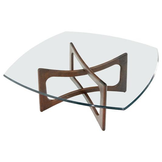 EstablishedLines Danish Mid Century Adrian Pearsall Oiled Walnut Rounded Square Coffee Table MINT