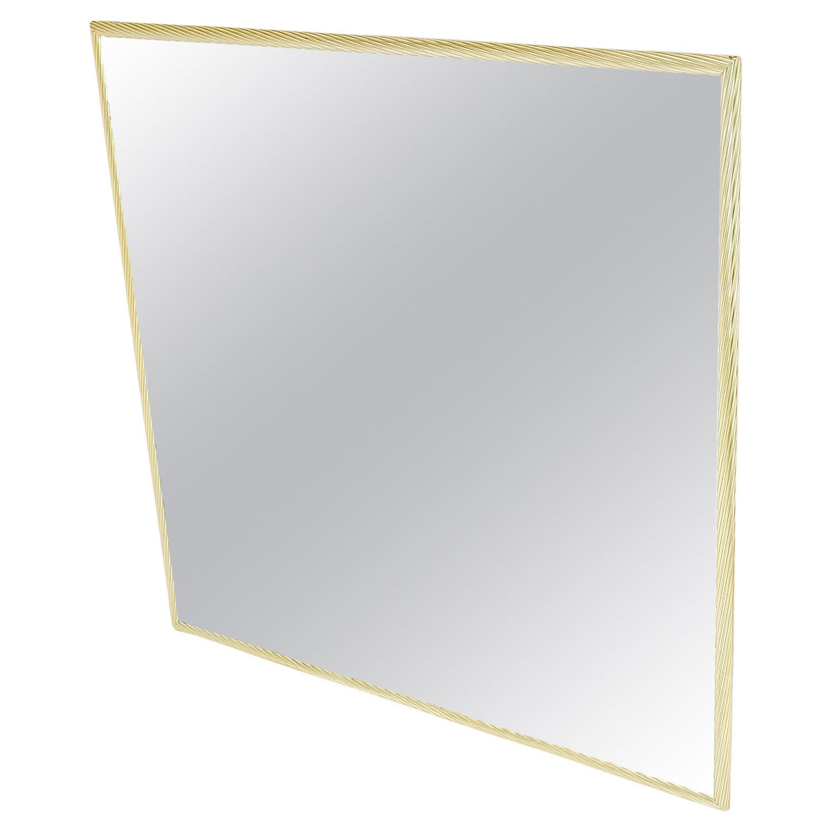 Aluminum Rope Edge Square Italian Mid Century Modern Wall Mirror MINT!