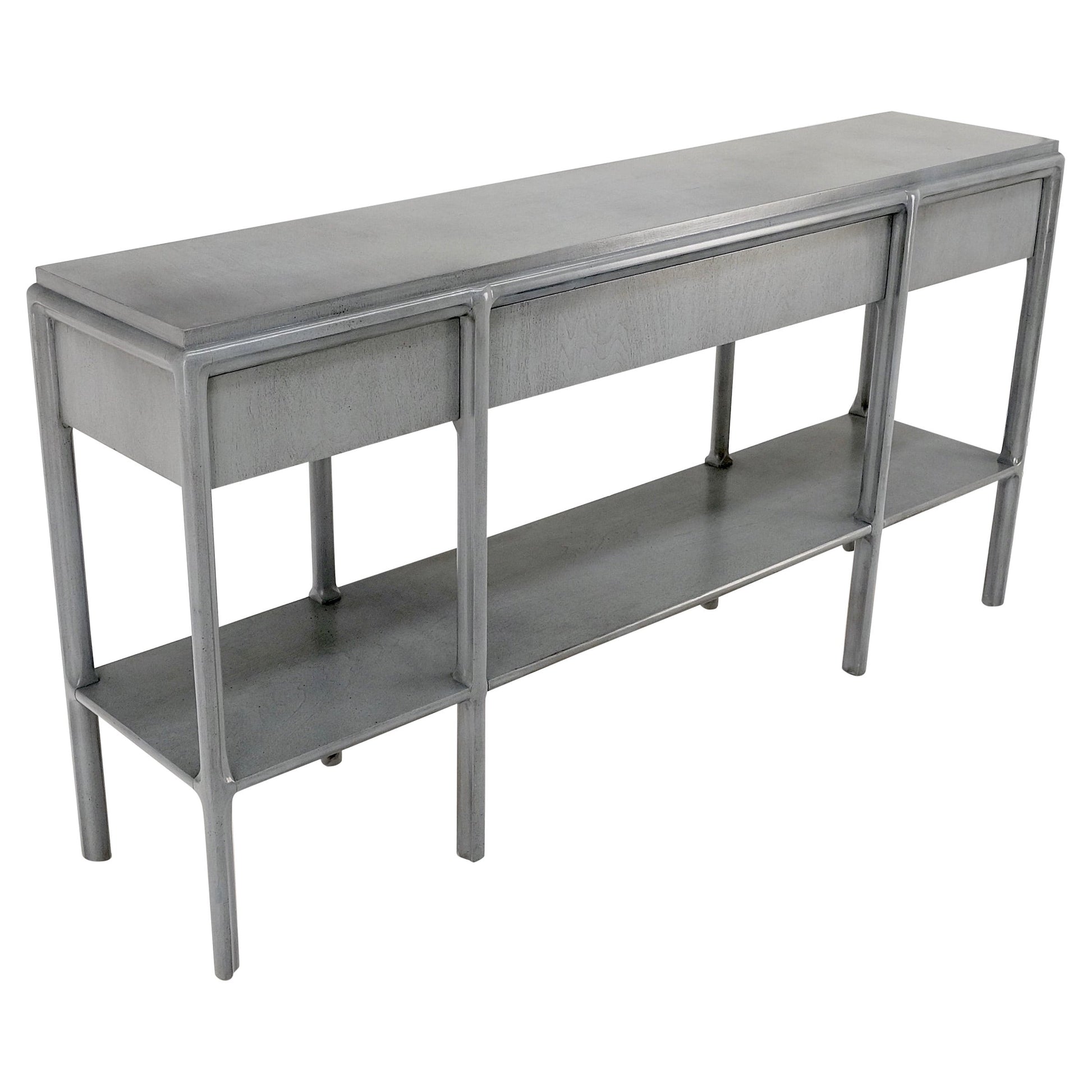 EstablishedLines Widdicomb Faux Finish 3 Drawer Long Sofa Console Table Credenza W/ Shelf Mint!