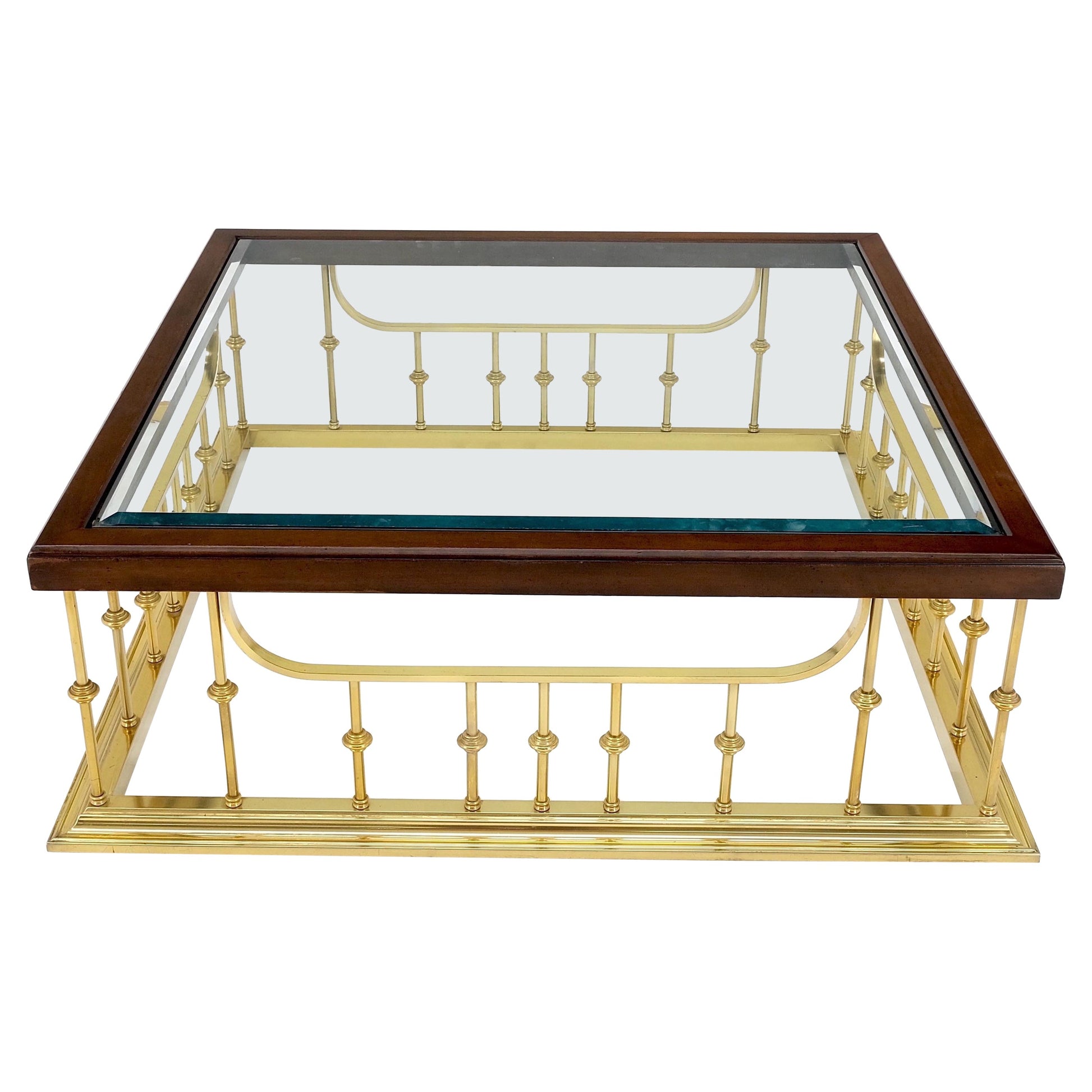 EstablishedLines Fireplace Area Style Metal Base Midcentury Square Glass Top Coffee Table Mint!