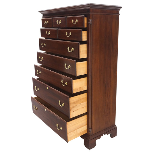 EstablishedLines Solid Mahogany Brass Drop Pulls Federal High Boy Dresser Chest of Drawers MINT!