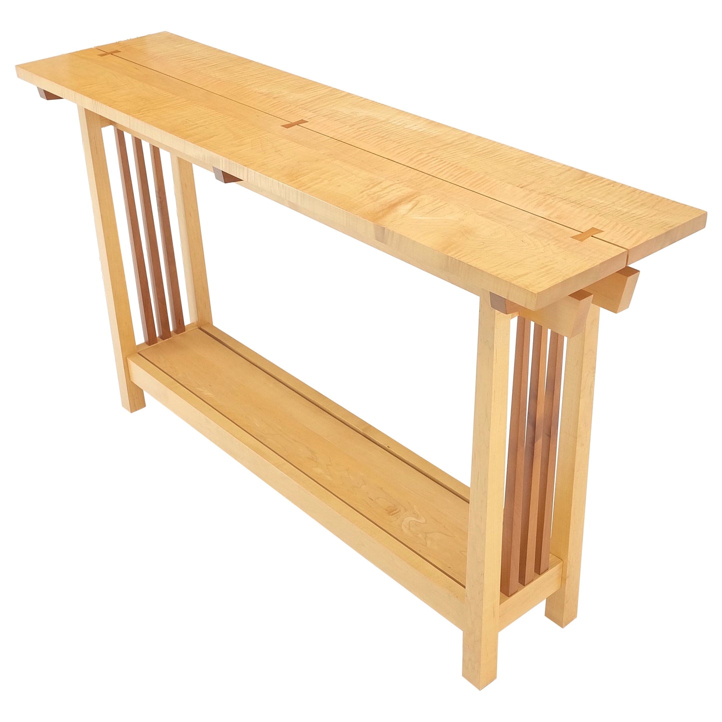 Solid Maple & Walnut Butterfly Joint Studio Made Console Sofa Table MINT!