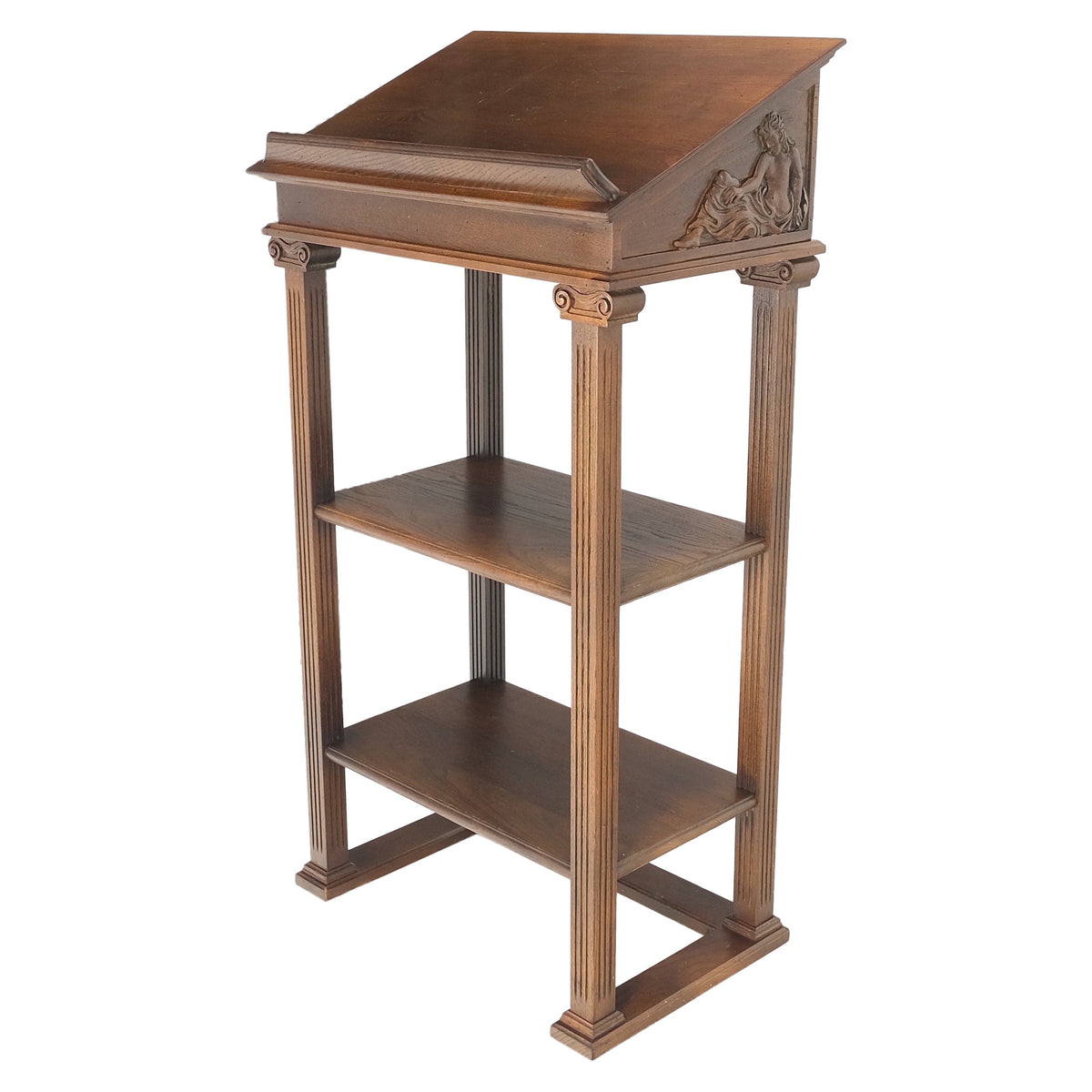 Art Nouveau Style Carved Oak Podium Stand Music Stand MINT!