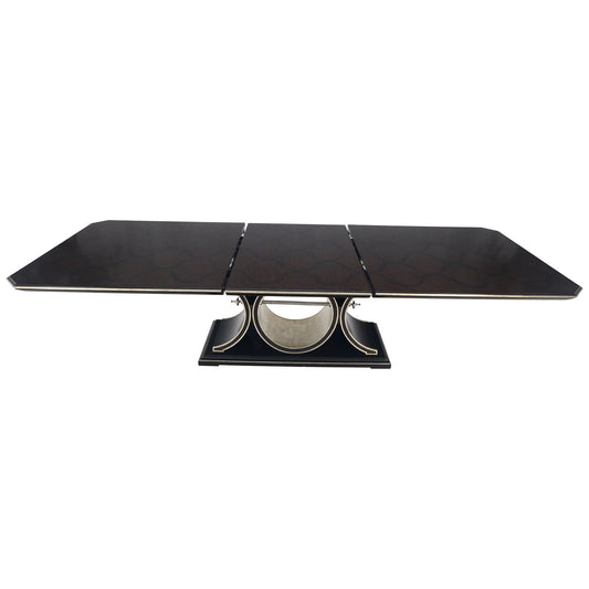 Maitland Smith Bolero 8' Long Dining Table 127" Total Length One Leaf Espresso