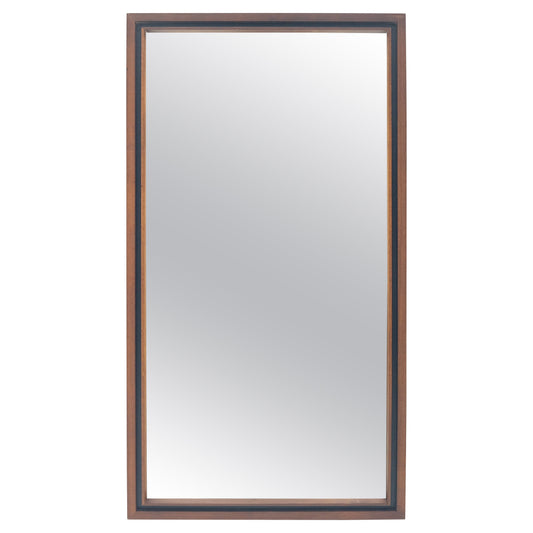 EstablishedLines Mid Century Modern c1970s Oiled Walnut 25x46 Rectangle Wall Mirror Mint
