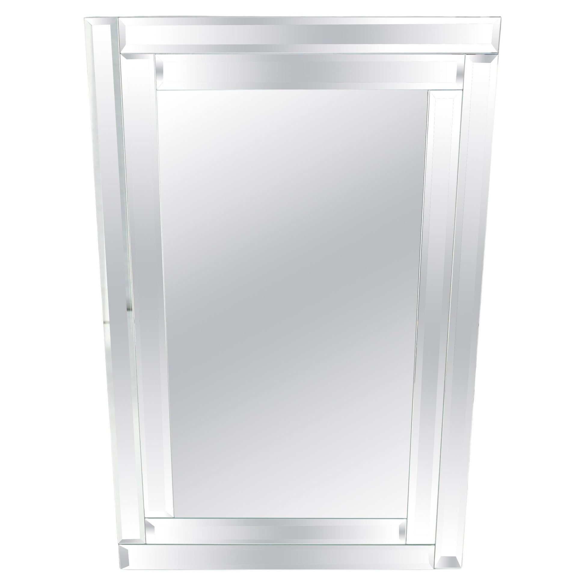 EstablishedLines Bevelled Mirror 24x36 Frame Studio Made c1970s Wall Mirror MINT