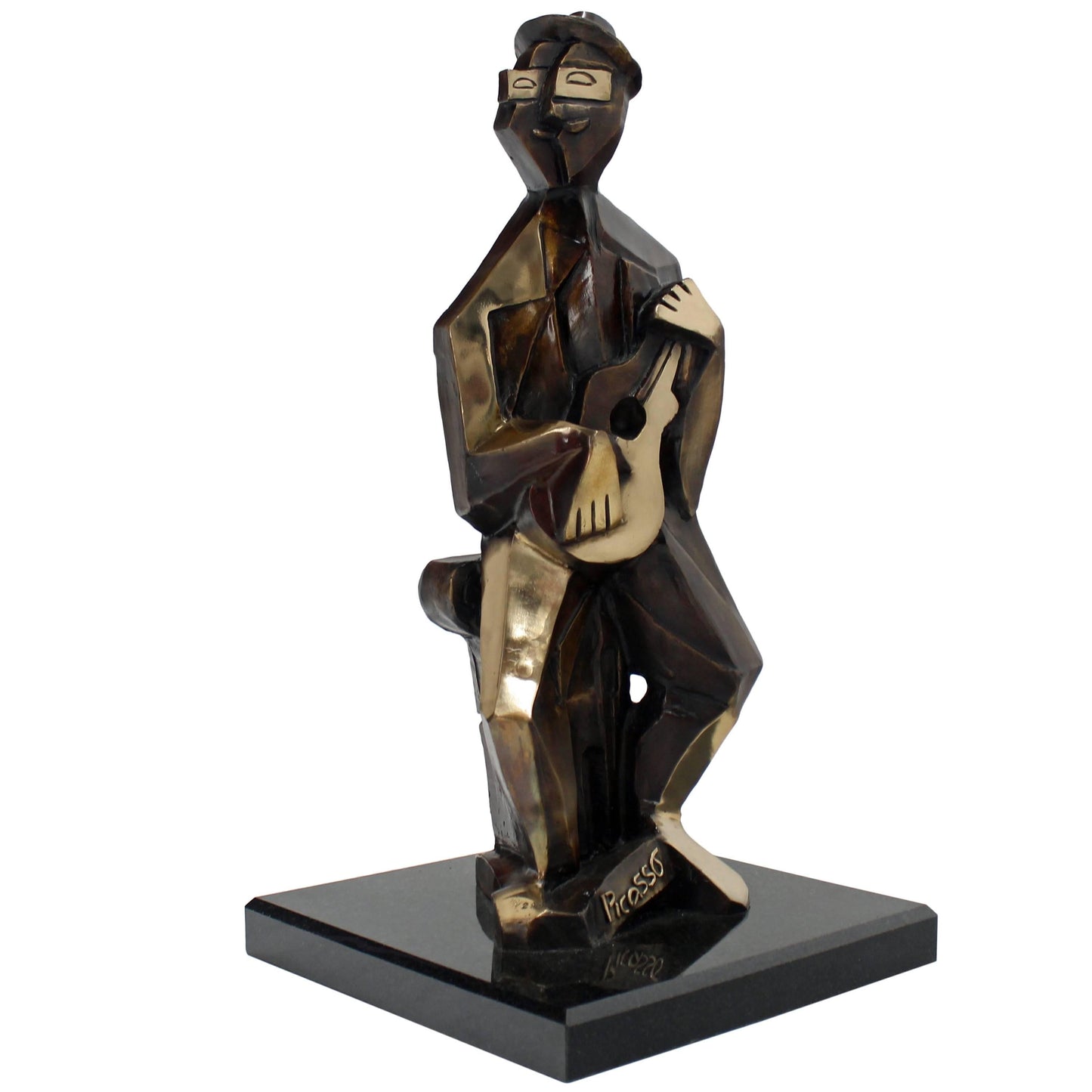 Bronze Abstract Guitarist Sculpture after Picasso Numbered