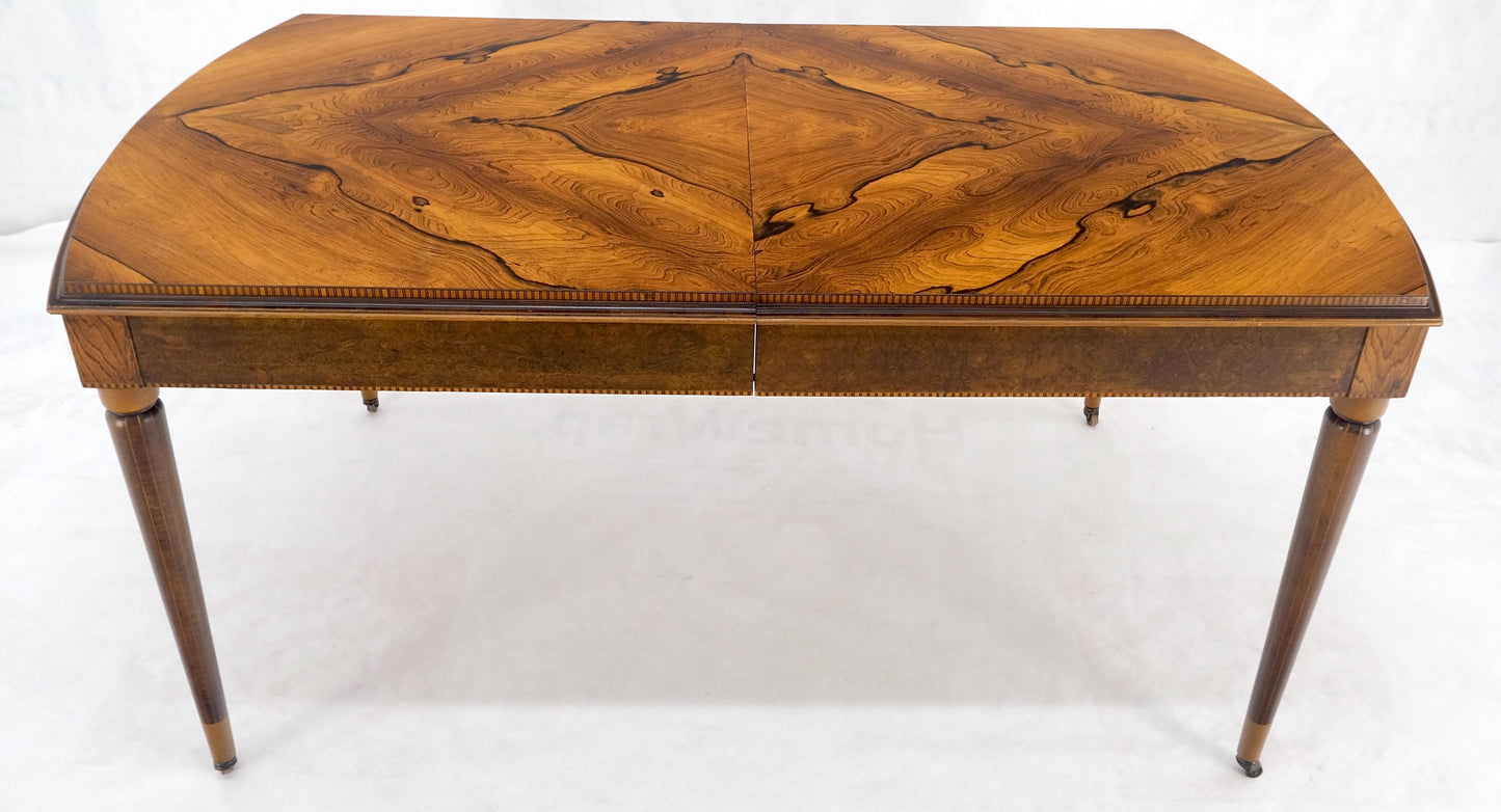 EstablishedLines French Art Deco Phenomenal Rosewood Pattern Compact Dining Table 3 Leaves MINT