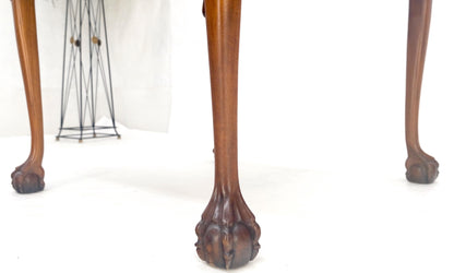 EstablishedLines Leather Top Chippendale Style Ball & Claw Feet Backgammon Chess Game Table MINT!