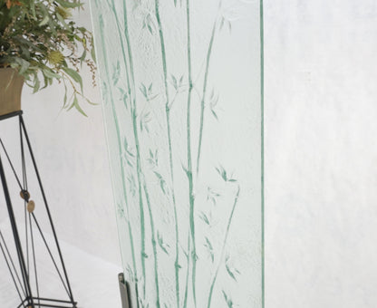 EstablishedLines Decorative Floral Scene Theme Molded Glass Panel w/ Wrought Iron Stand Base MINT