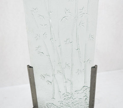 EstablishedLines Decorative Floral Scene Theme Molded Glass Panel w/ Wrought Iron Stand Base MINT