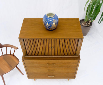 EstablishedLines American Walnut Two Part Dresser High Chest W Tambour Door Compartment Mint!