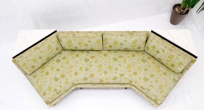 EstablishedLines Wrap Around Mid-Century Modern Sofa W Pair Matching Marble Top Tables Mint!