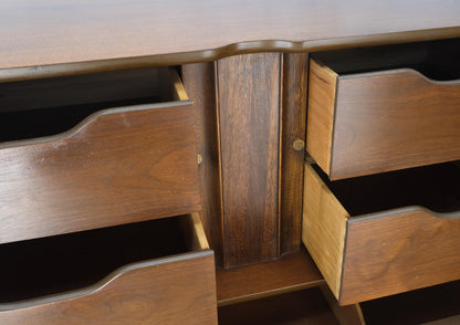 EstablishedLines American Mid-Century Modern Walnut Sculptural 7 Drawers High Chest Dresser Mint!