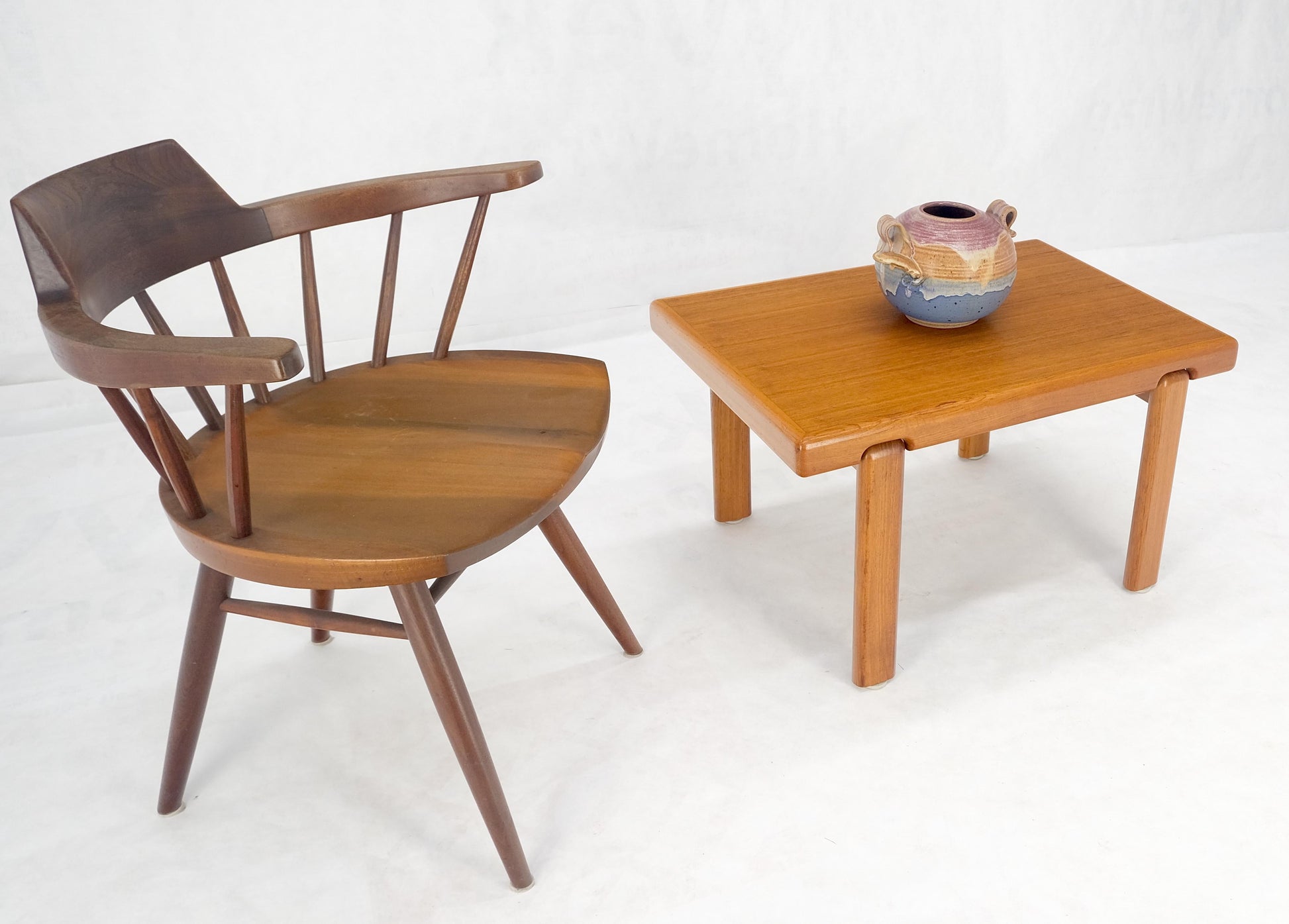 EstablishedLines Danish Mid Century Modern Solid Teak Legs Compact Rectangle Coffee Table MINT!