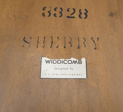 EstablishedLines Pair of Rectangle Light Walnut Klismos End Side Tables by Gibings for Widdicomb