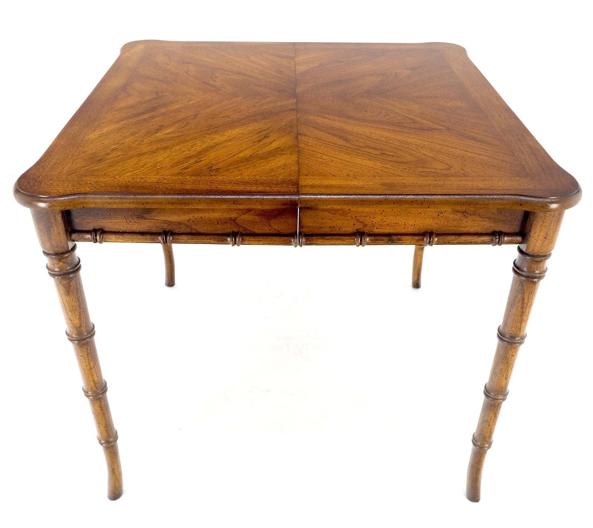 EstablishedLines Faux Bamboo Compact Dining 34x34 Game Table 1 Leaf  4 Chairs Set MINT!