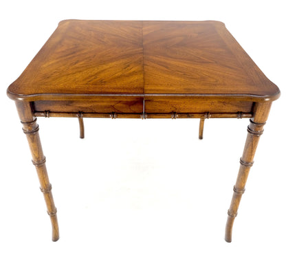 EstablishedLines Faux Bamboo Compact Dining 34x34 Game Table 1 Leaf  4 Chairs Set MINT!