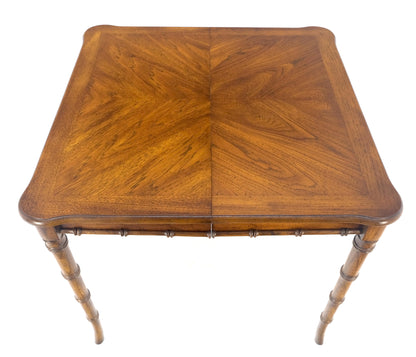 EstablishedLines Faux Bamboo Compact Dining 34x34 Game Table 1 Leaf  4 Chairs Set MINT!