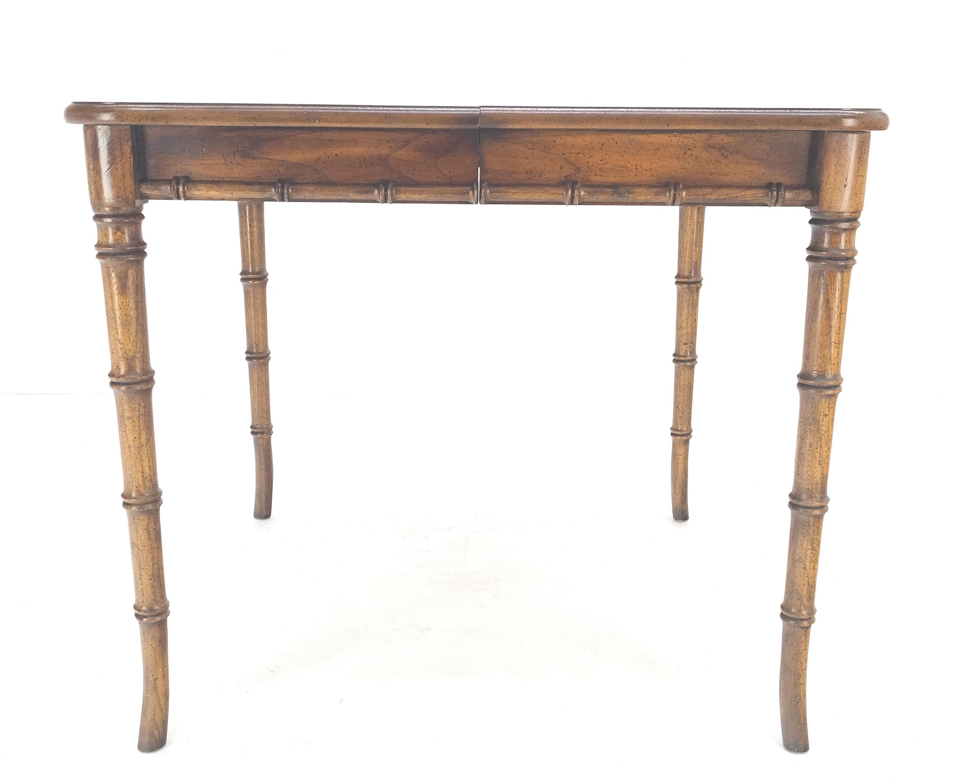EstablishedLines Faux Bamboo Compact Dining 34x34 Game Table 1 Leaf  4 Chairs Set MINT!