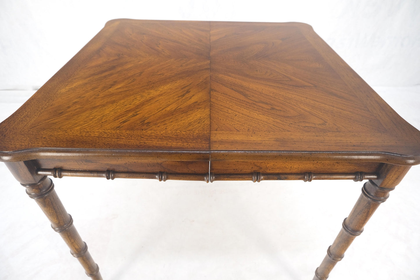 EstablishedLines Faux Bamboo Compact Dining 34x34 Game Table 1 Leaf  4 Chairs Set MINT!