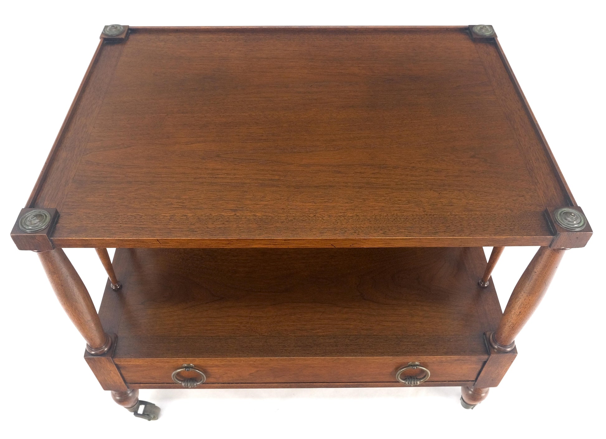 EstablishedLines Henredon Heritage One Drawer Drop Ring Pulls Walnut End Table Nightstand MINT