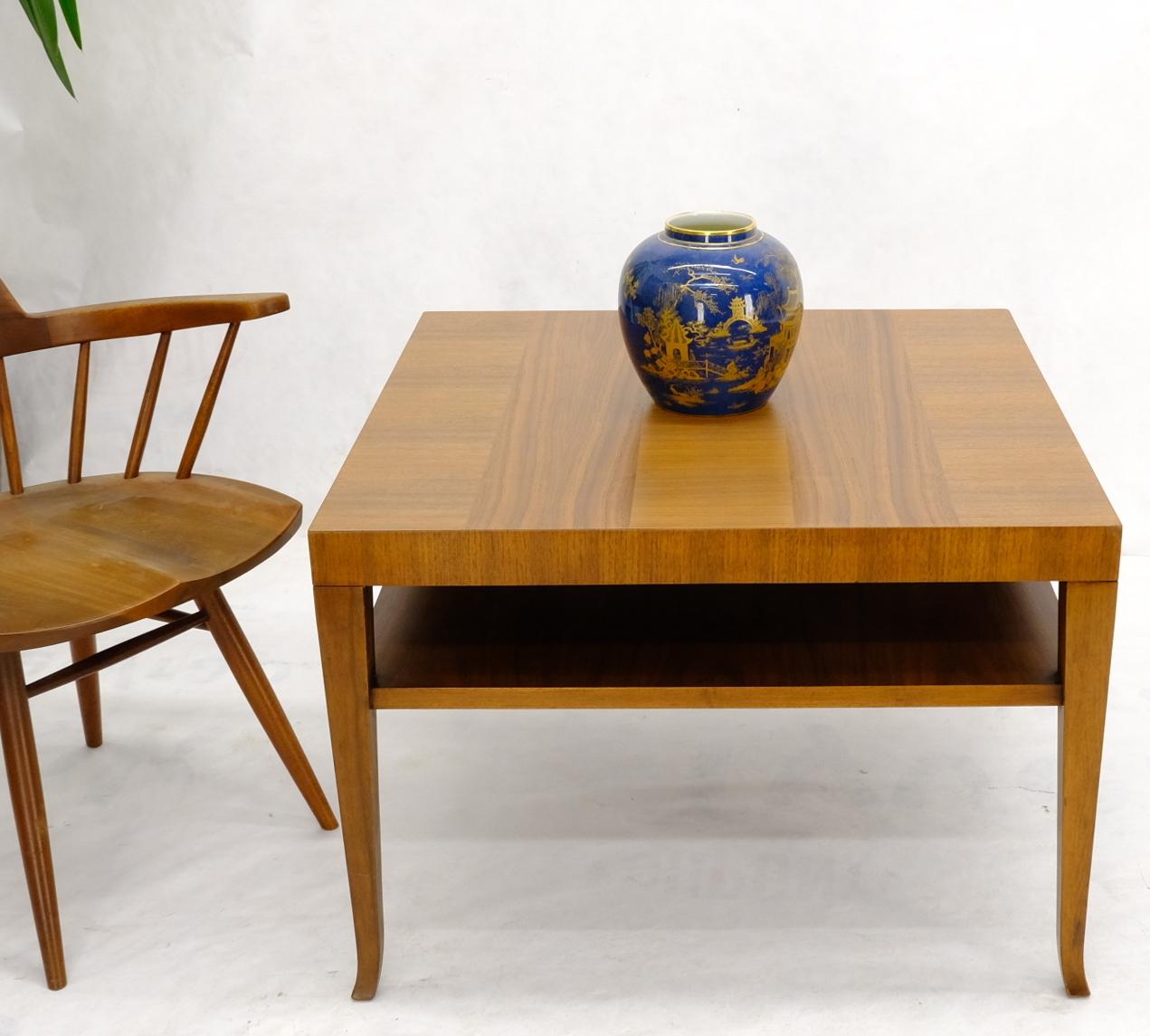 EstablishedLines Gibbings for Widdicomb Square Two Tier Walnut End Center Coffee Table