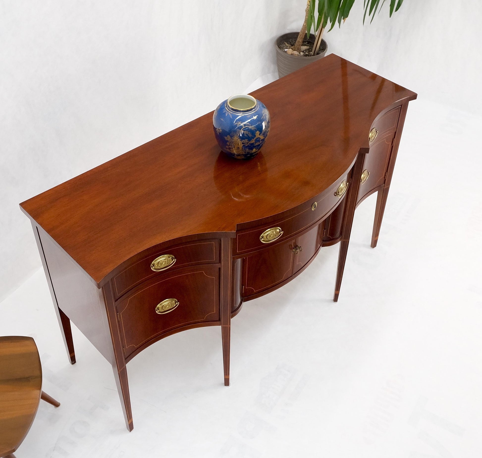EstablishedLines Full Size Pencil Inlaid Mahogany Federal SideBoard Server Buffet by Baker MINT!