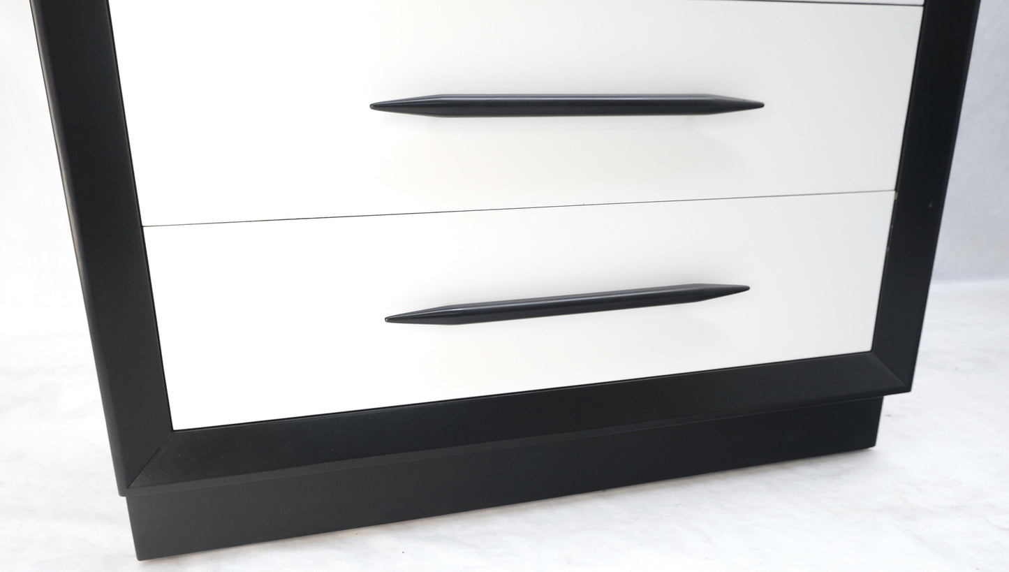 Pair of Black & White James Mont Style Bachelor 3 Drawer Chests Mid Century MINT