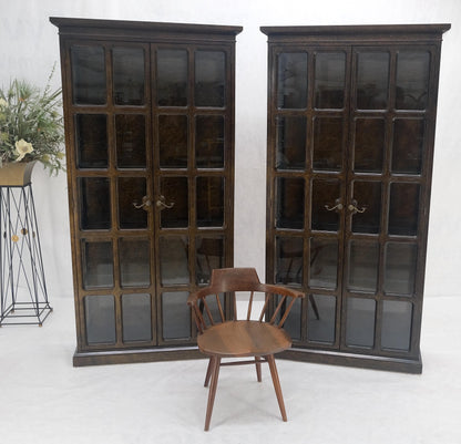 Drexel Pair of Large Tortoise Finish Vitrines Etageres Cupboards Showcases MINT